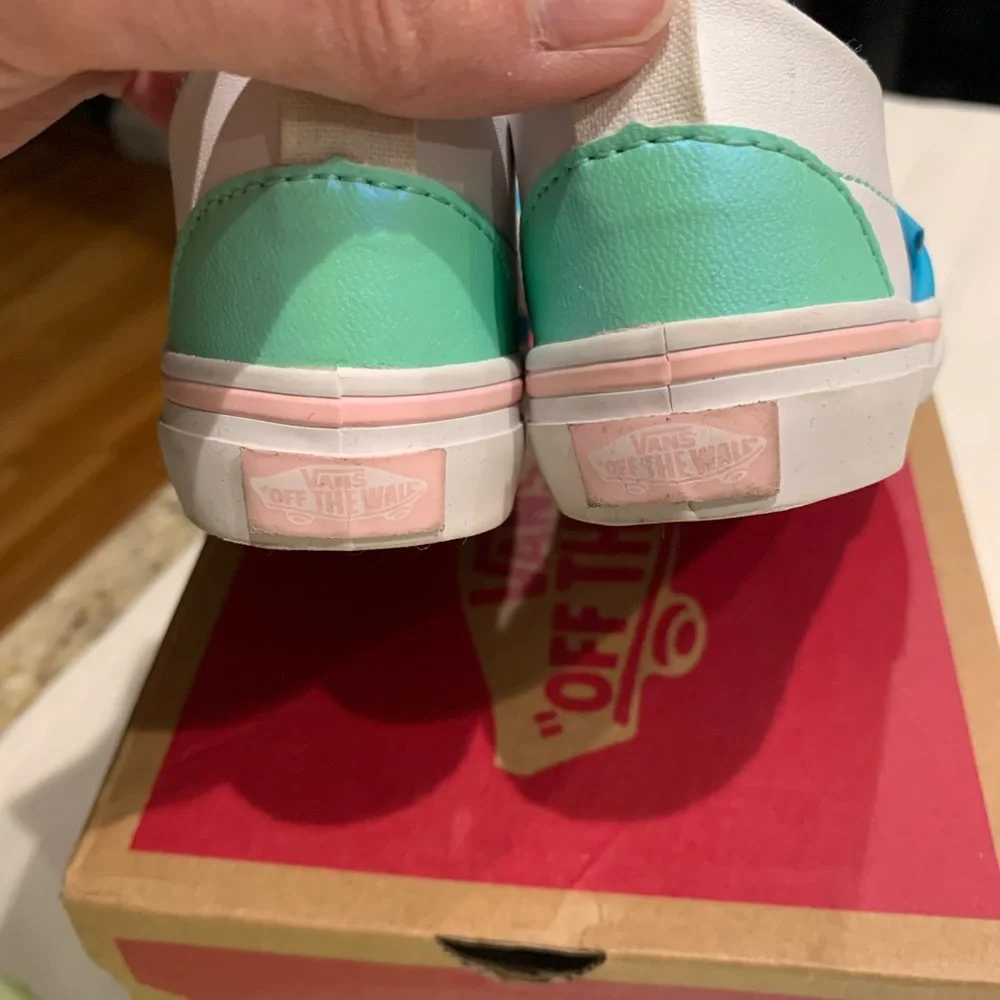 Vans Kids Unicorn Slip-On Sneakers - Teal and White